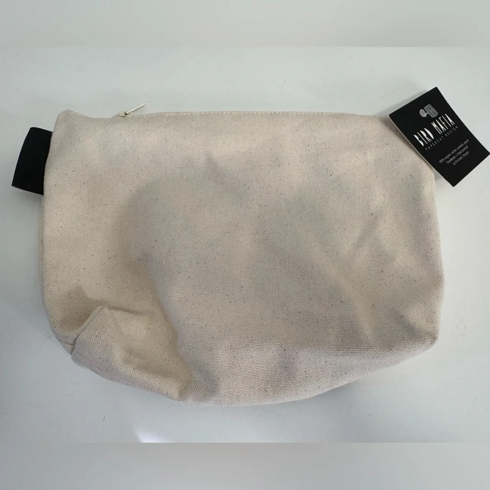 Bird Mafia 100% Organic Cotton Bee Print Cosmetic Pouch